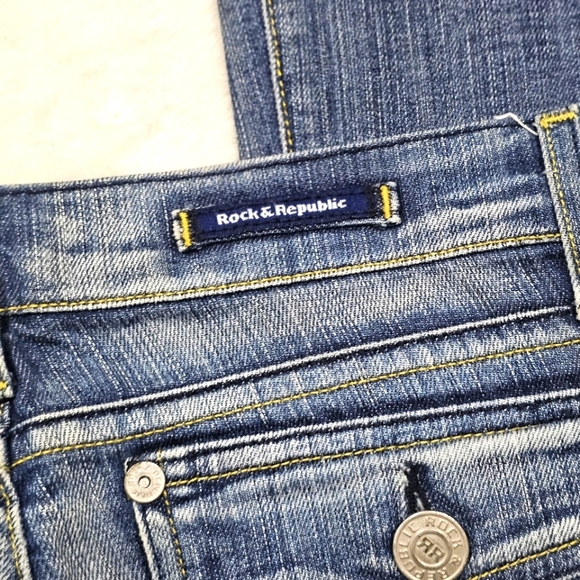 ♡ Rock & Republic Stevie Jean's | Blue Wash Low Rise Bootcut Cotton Denim 26 - Picture 4 of 15